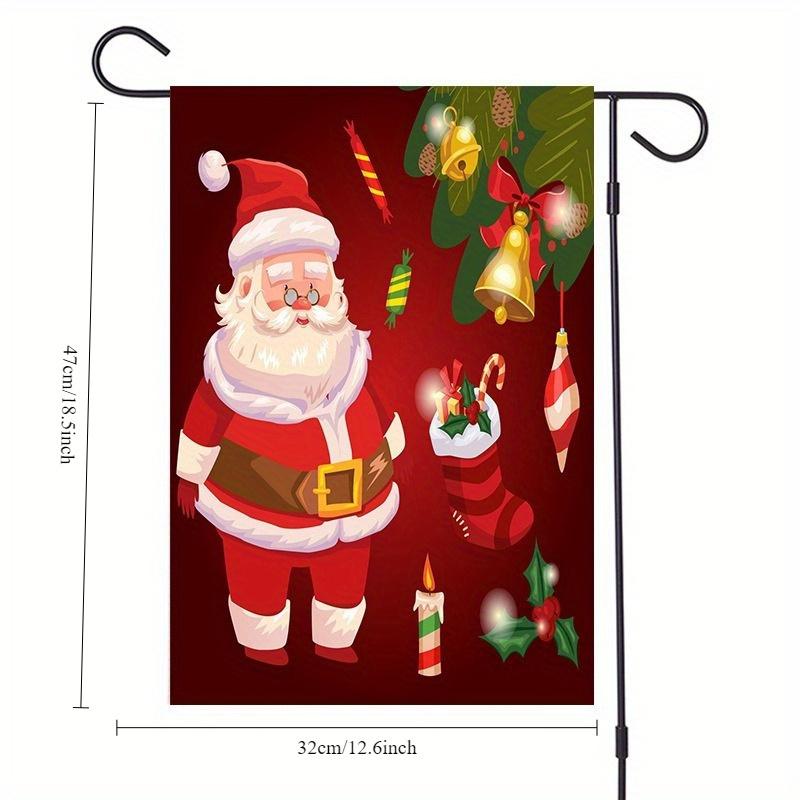 47*32Cm Merry Christmas Garden Flags Decor Weatherproof Mini Yard Banner (Pole Not Included) LS