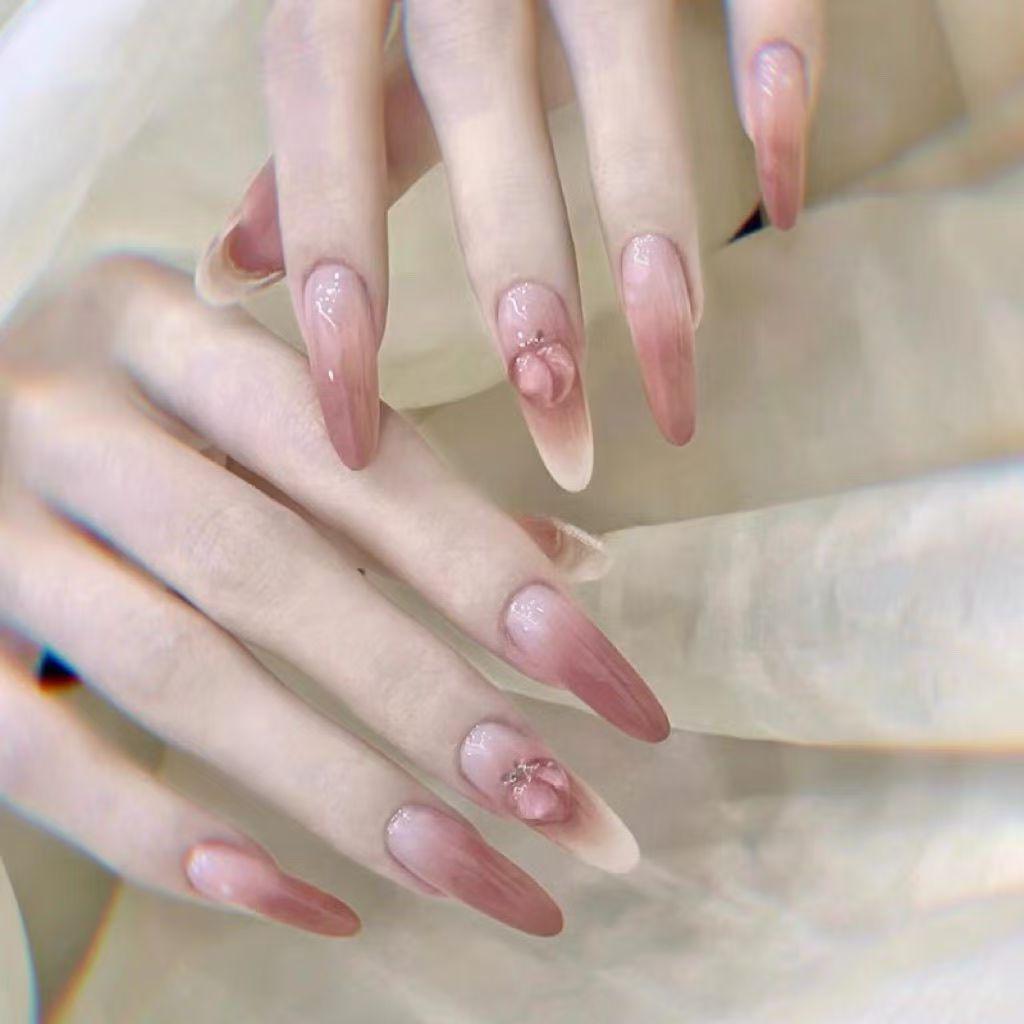 Nude Pink Gradient Cat Eye Whitening Aurora Nail Art Removable Stickers