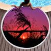 Wild Plant Fluttering Reed Round Beach Towel with Tassels,Polyester Beach Blanket,Soft Absorbent Quick Dry Pool Towel Picnic Mat