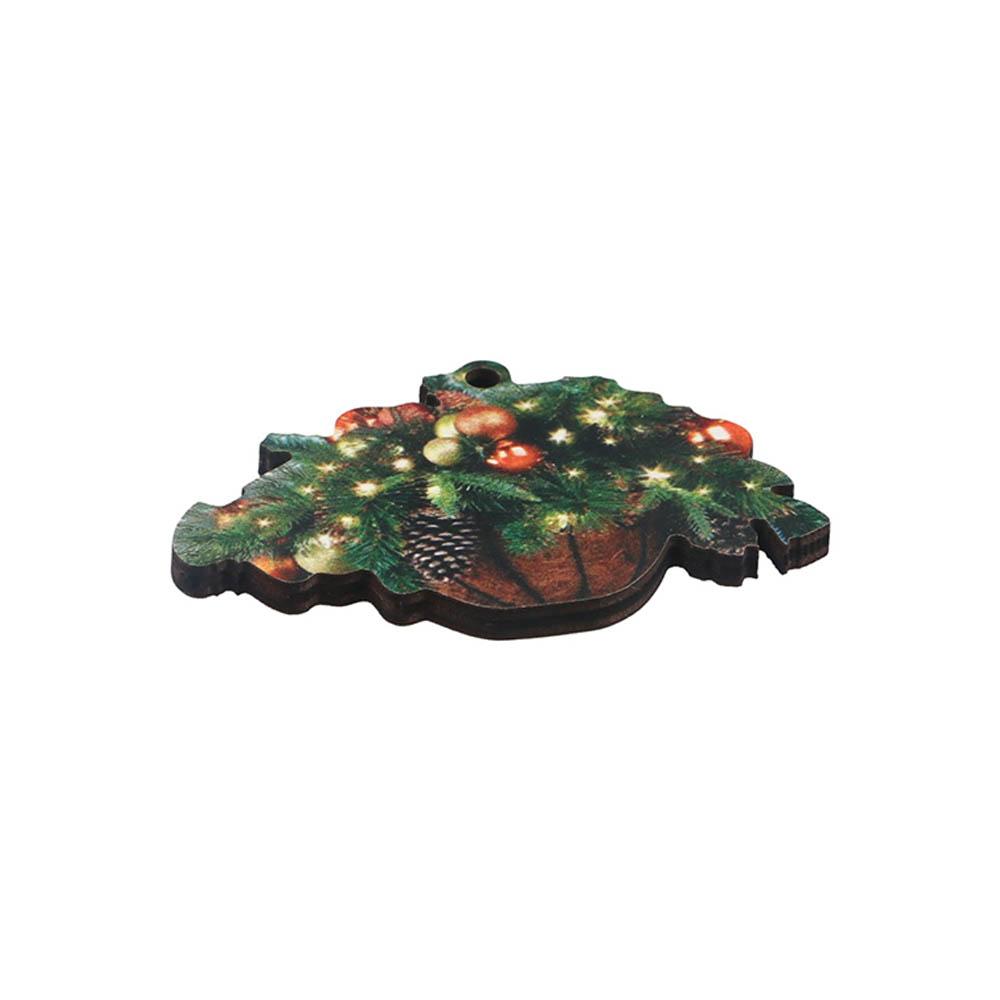 Cesta de Flores Colgante Adorno Colgante Colgante de Piña de Madera Navidad Año Nuevo