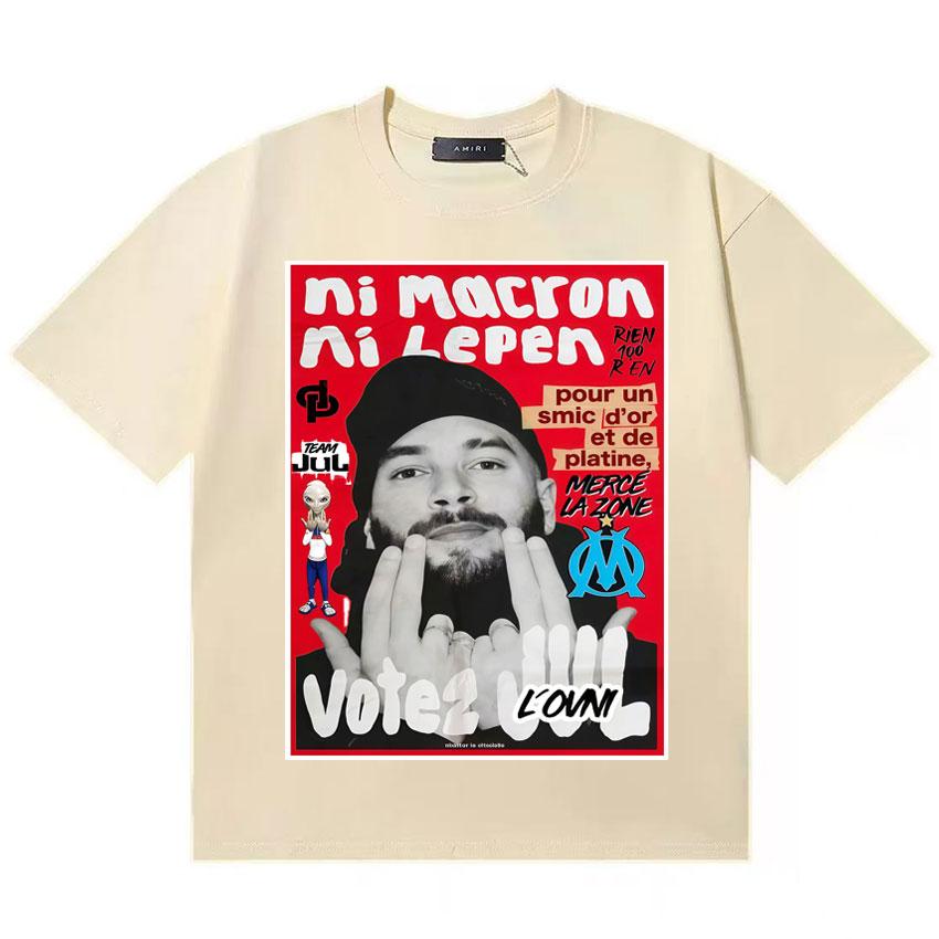 Französischer Rapper Vote2 JUL Merch Grafiken T-Shirts Unisex Damen HipHop Übergroßes T-Shirt Kurzarm Gothic Lässiges T-Shirt Unisex
