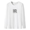 Футболка мужская с длинным рукавом и узором Big R из чистого хлопка, размер S-5XL, мужские повседневные пуловеры 