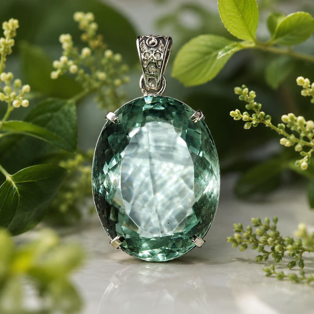 Naturalny Niebieski Topaz Owalny Wisiorek ze Srebra Próby 925, 114 Karatów