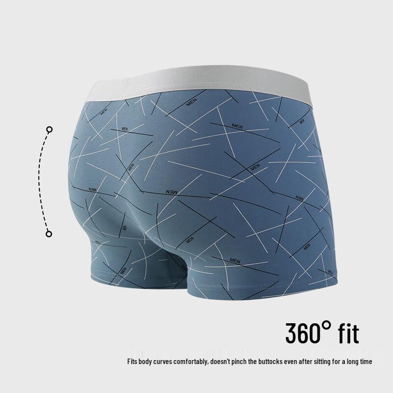 Nanjiren Men's 10A Antibacterial Pure Cotton Boxer Briefs 3-Pack