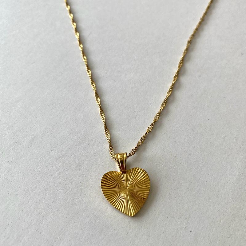 316L stainless steel simple heart charm chain necklace Fashion high  party gift