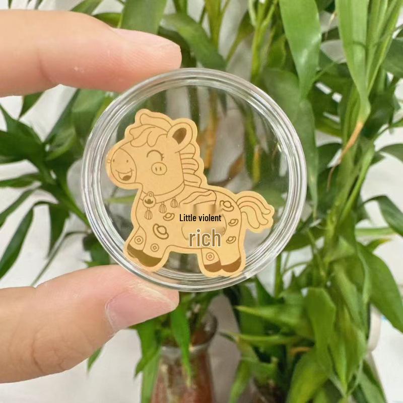 Pure Gold "Princess Luck" Phone Sticker – Wealth & Treasure Gold Leaf Design for Prosperity & Fortune