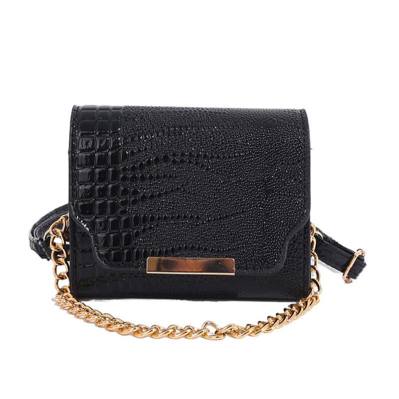 Trendy Casual Summer Small Square Shoulder Bag Made Of Pu Leather With Unique Design чёрный