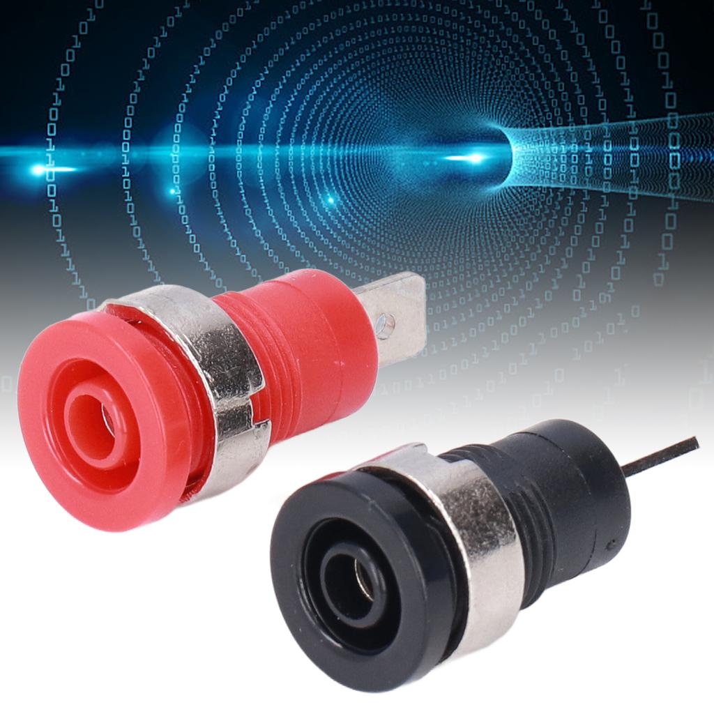 10Pairs 4mm Banana Socket Safe Return Type Red Black Nickel Plated Banana Socket for Electronic Indu