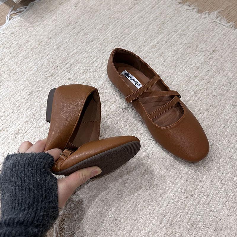 Fashion Soft Fashion Round Toe Ladies Mary Janes Flats Shoes 2025 New Female Slip On Footwear Shallow Women Ballet Flats Dance Shoes