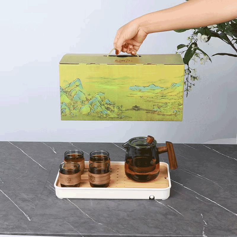 Thousands of Miles Landscape Glass Tea Set