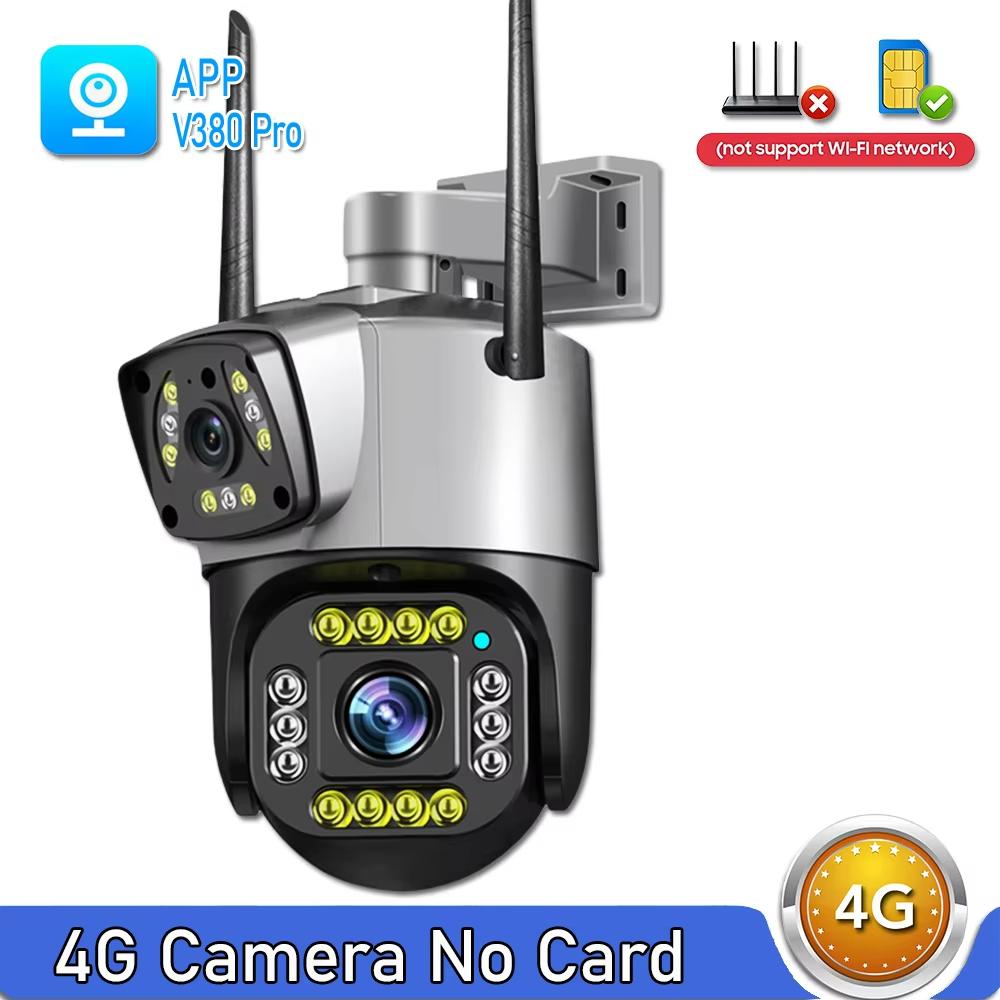 

LS VISION Dual Lens 4G IP Camera 8MP 4K Wireless Outdoor Surveillance AI Smart Tracking Night Vision Cameras 10X Zoom PTZ V380 Camera CCTV 4G Cam No Card