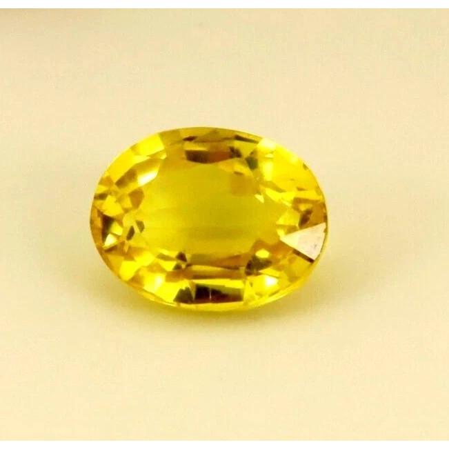 6 + CT Natural Ceylon Yellow Sapphire Oval Cut Loose Gemstone