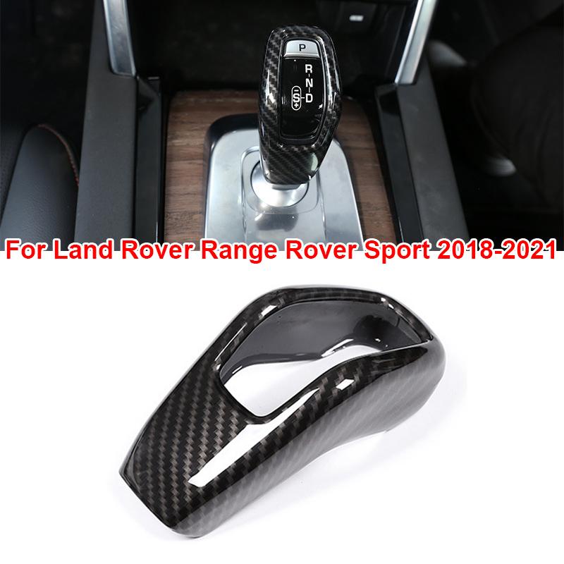 Car Gear Shift Knob Cover Trim Carbon Fiber Look For Land Rover Range Rover Sport 2018 2019 2020 2021 Auto Interior Accessories