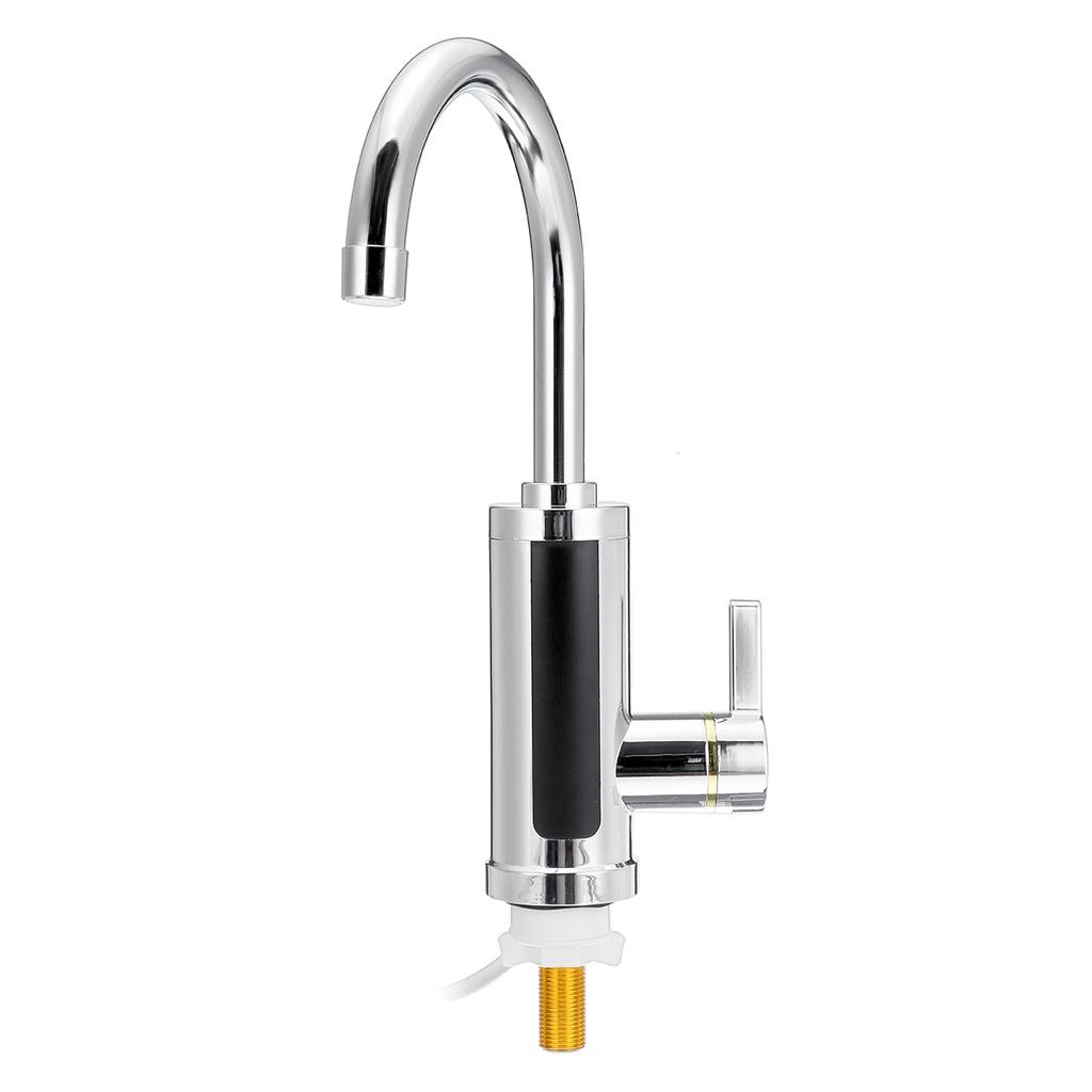 220V 3000W Electric Kitchen Water Heater Tap Instant Hot Water Faucet Heater Cold Heating Faucet Tankless Water Heater with LED