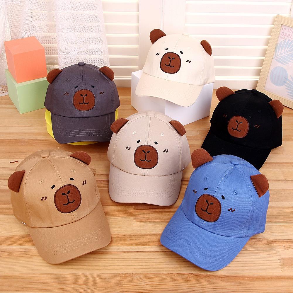 Thin Children Baseball Hat Cotton Baby Sunscreen Hat Fashion Capybara Peaked Cap  Sun Visor