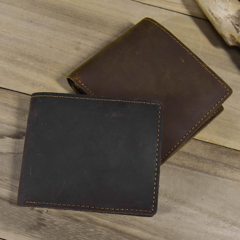 Newsbirds Einfaches Design Leder Kurzes Portemonnaie Für Männer Männlich Echtes Rindsleder Kurzes Kartenetui Mini Schlankes Portemonnaie Für Männer Herren Geldbörse Dünn