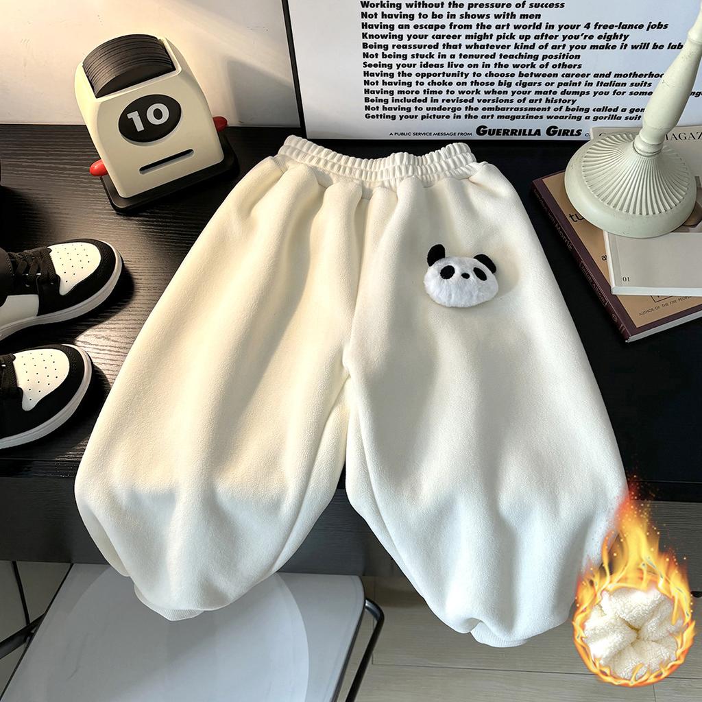 Children's Fleece Pants, Autumn and Winter Baby's Thickened Warm Casual Sports Pants, Outer Wear Long Pants