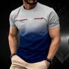 Summer Men's Clothing 3D Gradient Simple Paris Printed Men's T-Shirt Daily Fashion Oversized  Sports Round Neck Short Sleeve Top