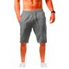 Men's Hip Hop Breathable Cotton Hemp Sports Five Part Shorts Trendy Fashion Solid Color Simple Thin Casual Shorts Men’s