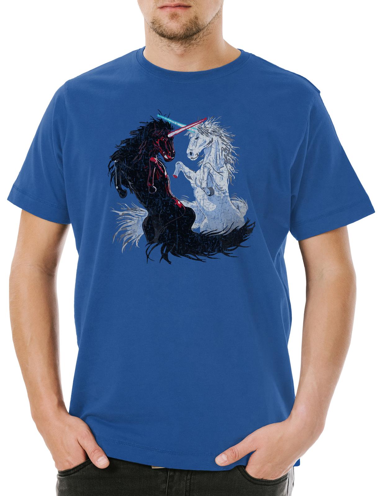 Unicorn Wars Mens T-Shirt Mens Womens Tees Top Unicorn Rainbow Star Good Rainbow Evil Princess XL