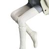 Herbst und Winter Hohlstrick Milchweiß Strumpfhose Damen Warm Gestrickt Übereinander Tragen Süß Vielseitig Leggings Japanisches Verdrehtes Muster