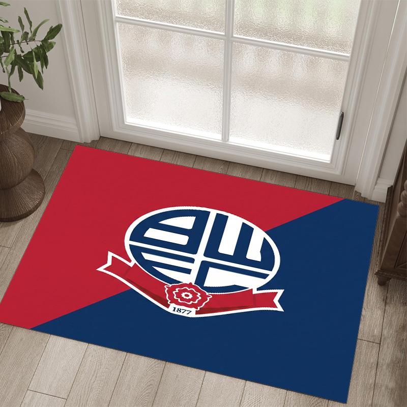 Bolton Wanderers FC Design Crystal Velvet Carpet Cozy Non?Slip Printed Rug For Bedroom Living Room Entrance