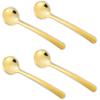 Small Spoons for Spice Jars, 4 Pcs 3.3 Inch Spice Spoon, Tiny Spoons for Spices, Sugar, and Salt, Gold