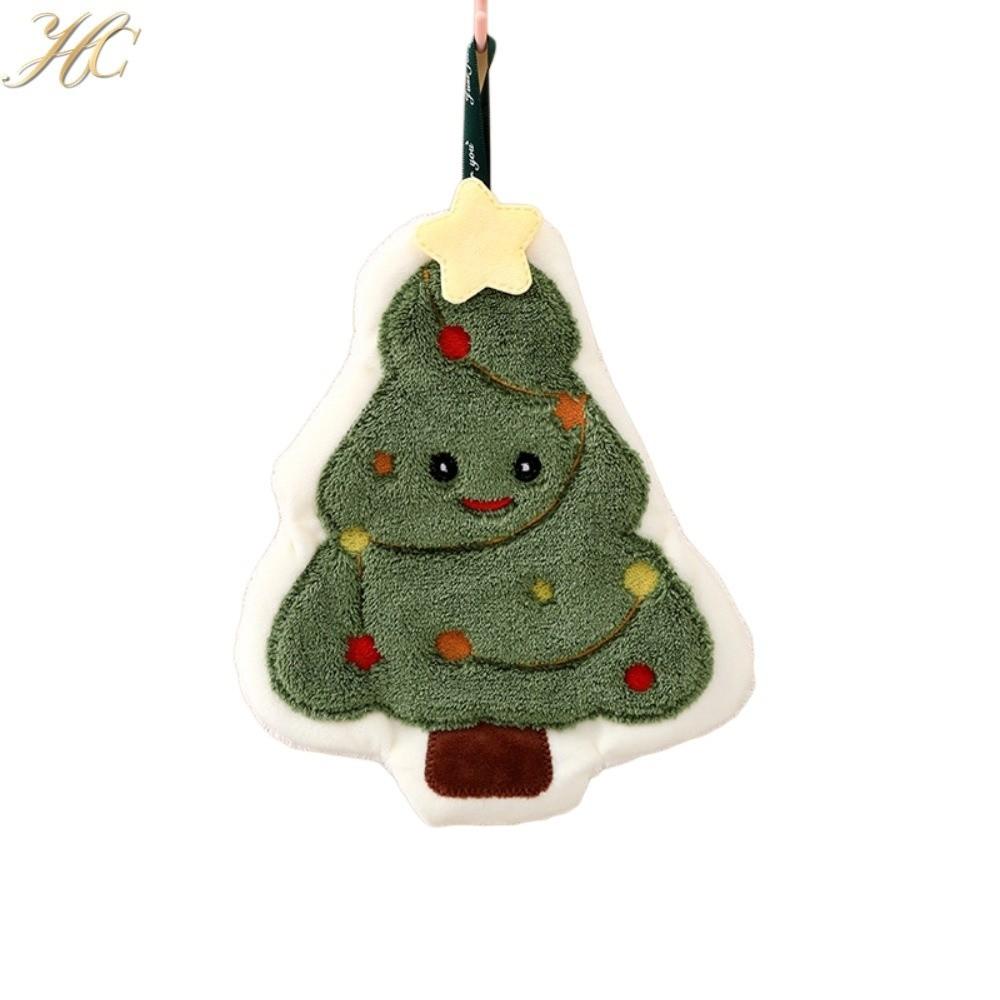 3 Layer Christmas Hand Towel Thickened Water-absorbing Toilet Handkerchief Hanging Quick Drying Bathroom Kerchief Household
