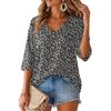 Women's Floral Print V-Neck Blouse Lightweight for Spring and Summer