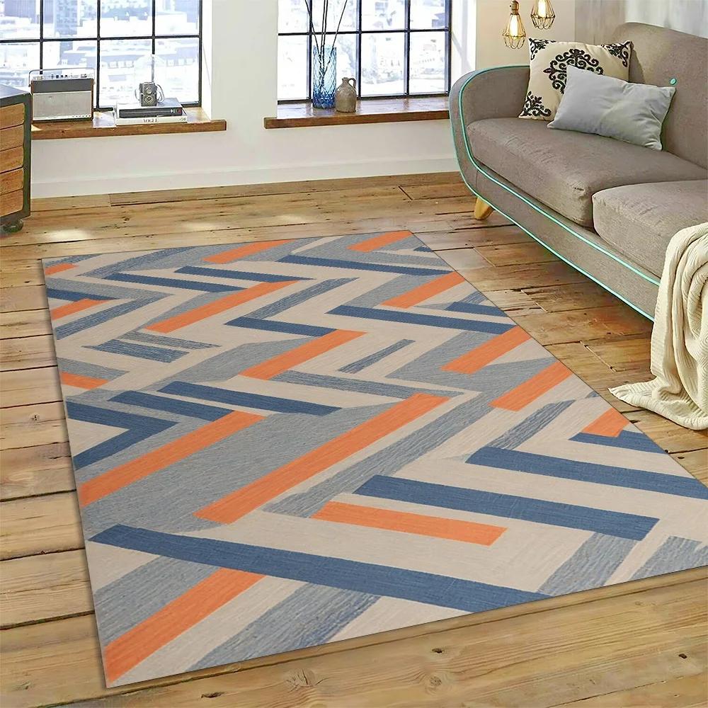 2025 New Style Bohemian Abstract Modern Art Geometry Carpet Rug for Living Room Bedroom Home Sofa Decoration,Non-slip Floor Mat