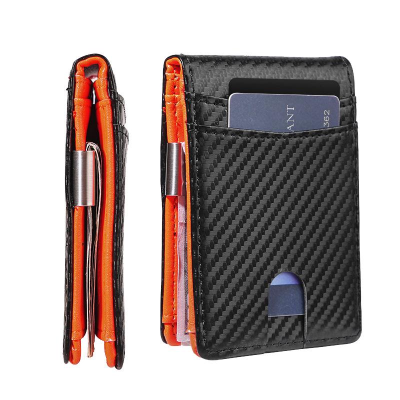 Minimalist RFID Anti-Theft Carbon Fiber Card Holder and Money Clip Wallet