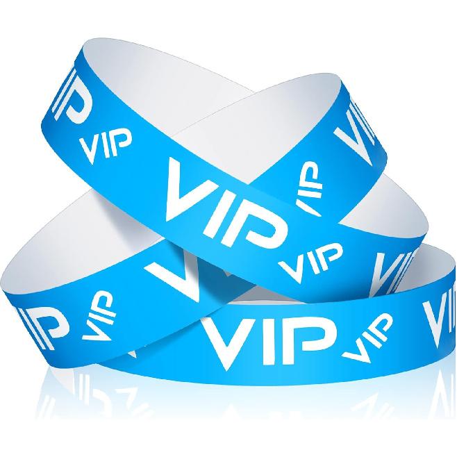 Teling 500 Pack VIP Plastic Wristbands Bracelets Party for Events VIP  Wristbands Plastic Bracelets Tear proof Waterproof Wrist Bands Arm Bands for