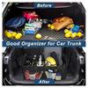 Car trunk storage bag, suitable for SUV, car storage box, 6 pockets, 50LW waterproof polyester trunk storage bag, black