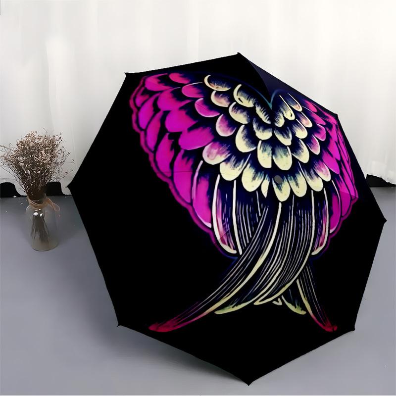 1pc Wings Heart Automatic Open/Close Umbrella Compact Folding Umbrella, All-Season Portable Umbrella for Women/Men F1124336