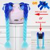 2pcs Quality Braids For Motorcycle Helmet Ponytail Sucker Braids Wig For Woman Helmet Decor Ears Twist Accessories 164 Colors
