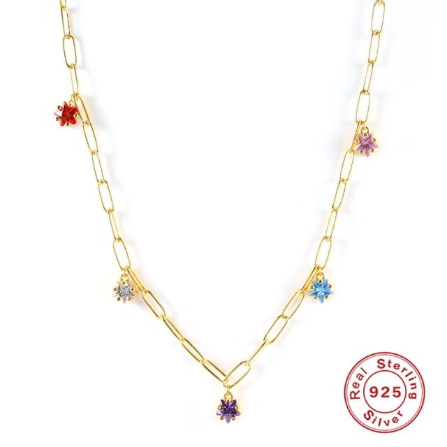 

Color Cubic Zircon Pendant Necklace Chains Luxurious Jewelry Women Female Bijou Pendants Crystalline Choker Collar CzLuxury