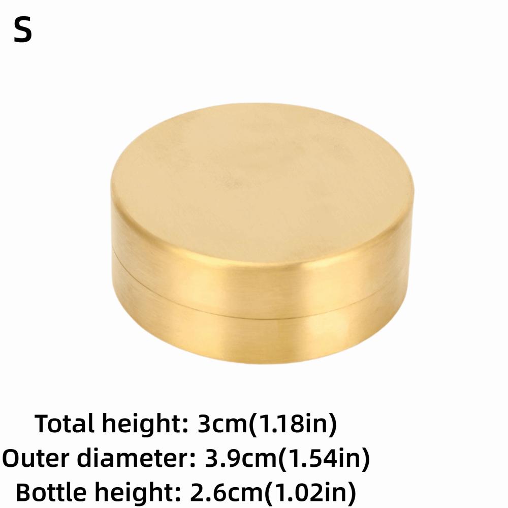 Durable S/M/L Brass Sealed Box Mini With Lid Water Proof Container Round Shape Dust Proof Container Pill Organization