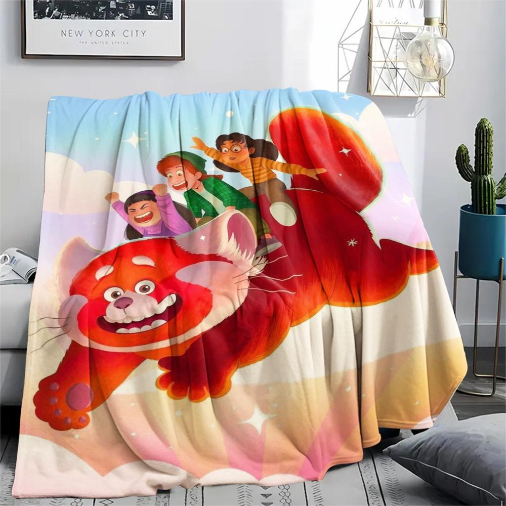 1Pc Cartoon Red Panda Print Flannel Blanket, High quality Comfortable for All Seasons, Home Decor, Warmth and Comfort, Perfect for Gifts