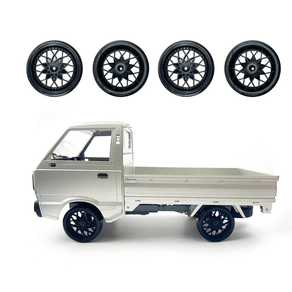 4pcs/set High-quality Plastic Drift Tires Bald Tyres Wheel Hub Kits for WPL D12 D42 RC Truck Modification Parts Children Toys