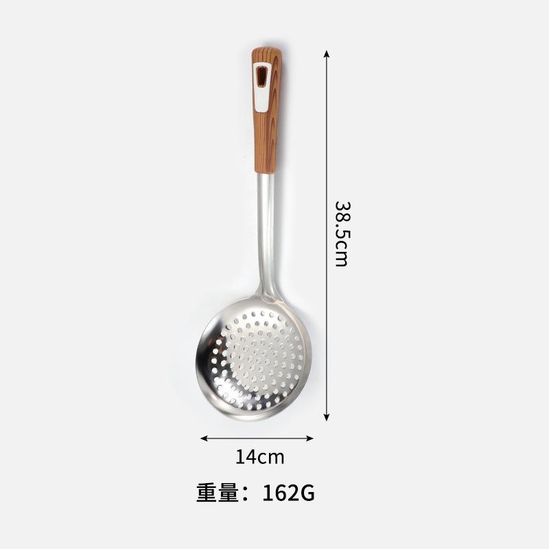 4size Thickened Stainless Steel Long Handle Ladle Strainer Oil Skimmer Food Strainer Sieve with Hanging Hole Design Cooking Tool