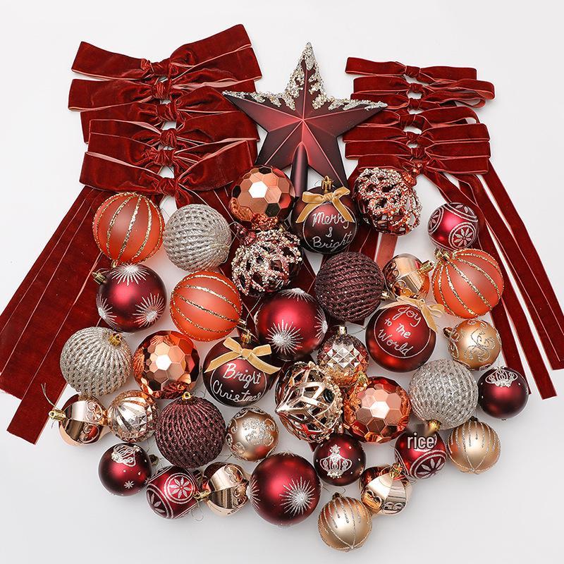 Automatic Pure PE Christmas Tree with Handmade Ornaments for DIY Home Décor
