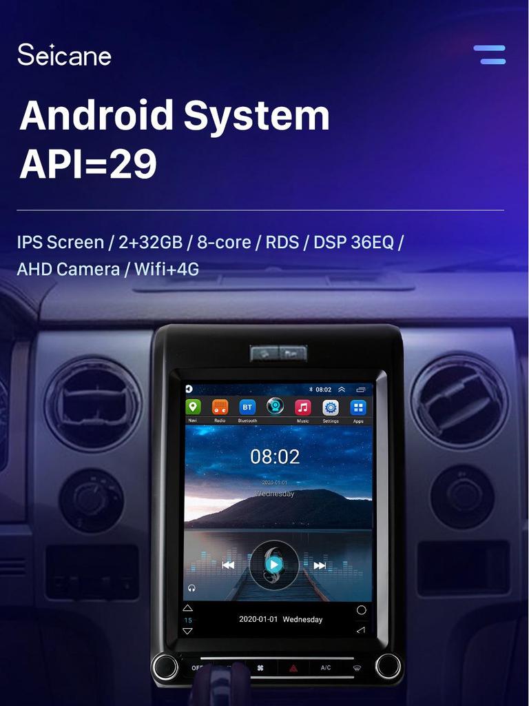 Android GPS Navigation & Bluetooth CarPlay for 2009-2014 Ford Mustang F150