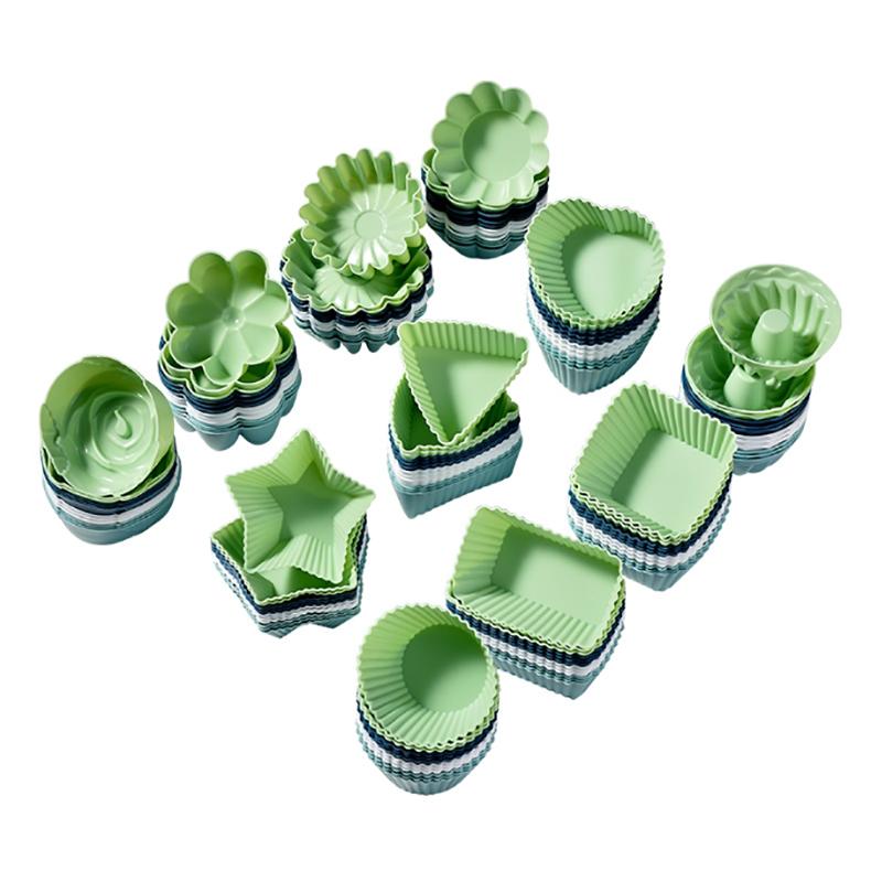 12pcs/set Silicone Cupcake Baking Cups Reusable & Non-stick Muffin Liners Holders Set Silicone Cake Molds