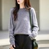 Women's Brushed Wool Round Neck Sweater - Autumn/Winter Cozy Cashmere Base Layer, Loose Fit, Lazy Style