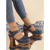 Women's Plus Size Closed Toe Chunky Heel Ankle Strap Cutout High Heel Sandals New Summer Autumn Style