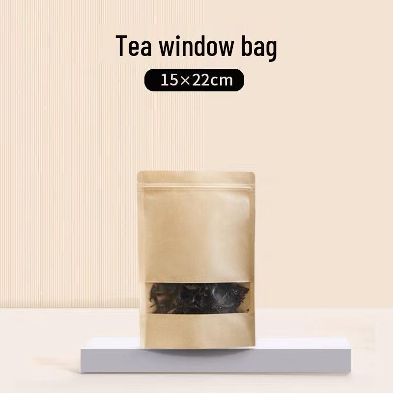 Self-Sealing Kraft Paper Bags for Tea and Snacks - Available in Small and Large Sizes for Green and Black Tea.