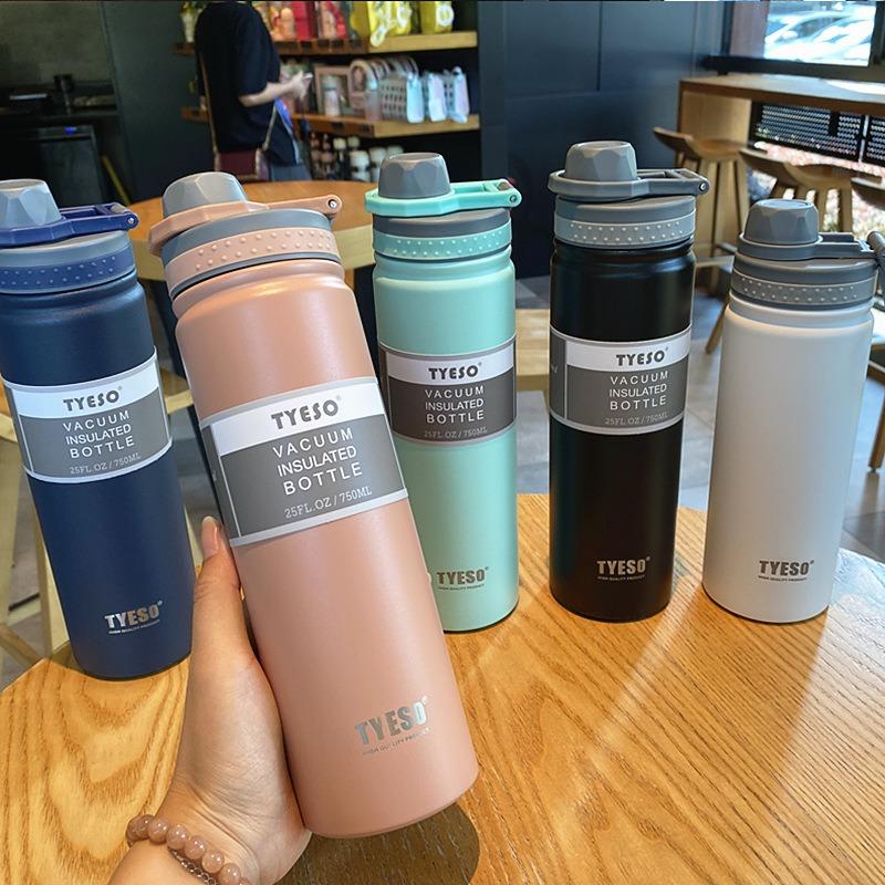 Tyeso 530ML 750ML Borraccia Termica Acciaio Inossidabile Tazza da Caffè Termos Isolato Sport Viaggio Tazza Termica per PALESTRA