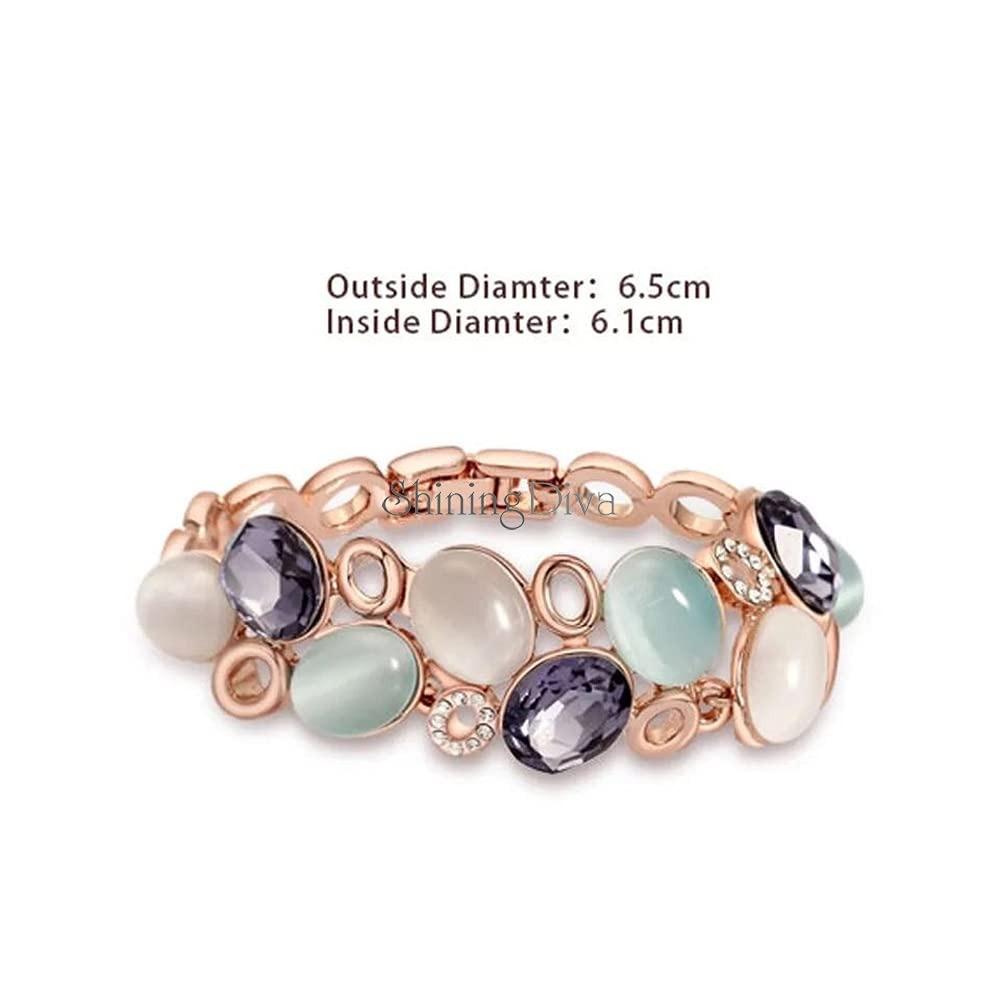 Latest Stylish Rose Gold Austrian Crystal Bracelet For Women And Girls