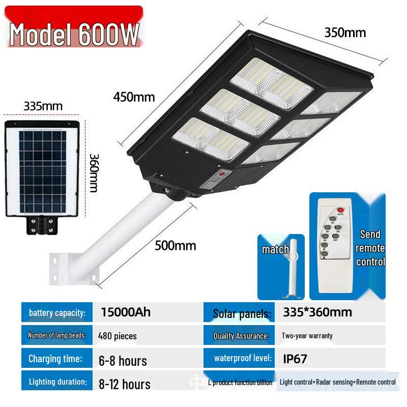 High-Power Outdoor Solar Street Light for Courtyard & Yard