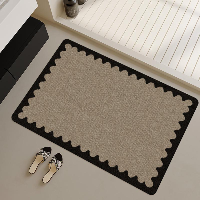 Minimalist Two-Tone Diatomaceous Earth Bathroom Mat Absorbent Quick Dry Non Slip Shower Floor Mat Home Decor